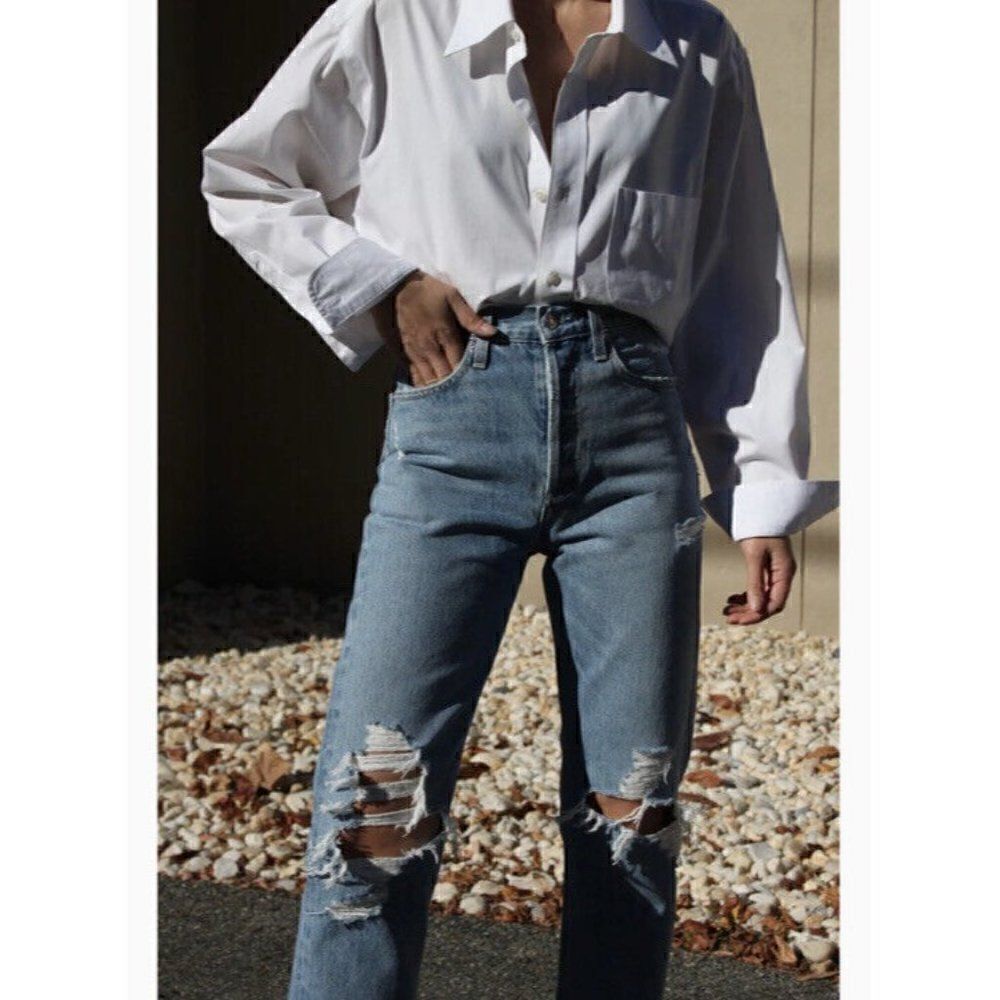 NWT AGOLDE Sz 32 90s MID RISE LOOSE FIT JEANS IN FALL OUT BLUE - Picture 3 of 5